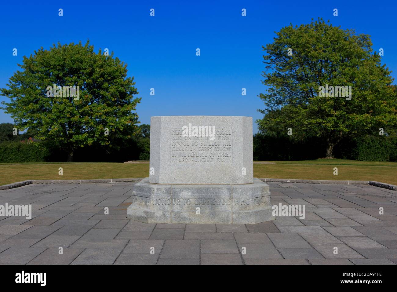 The British/Canadian Hill 62 (Sanctuary Wood) Memorial at Zillebeke (Ypres), Belgium Stock Photo