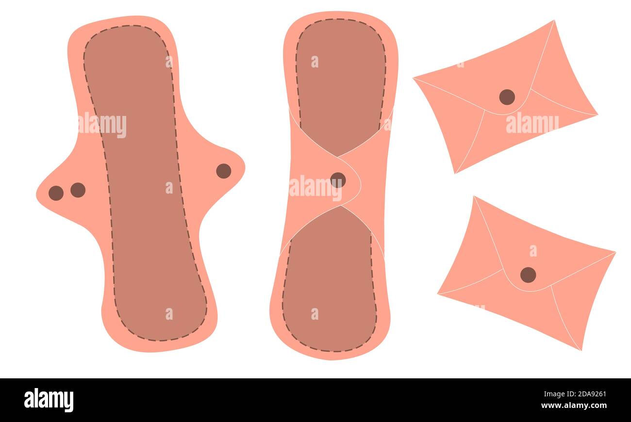 Reusable cloth pads for menstrual hygiene. Plastic free menstrual