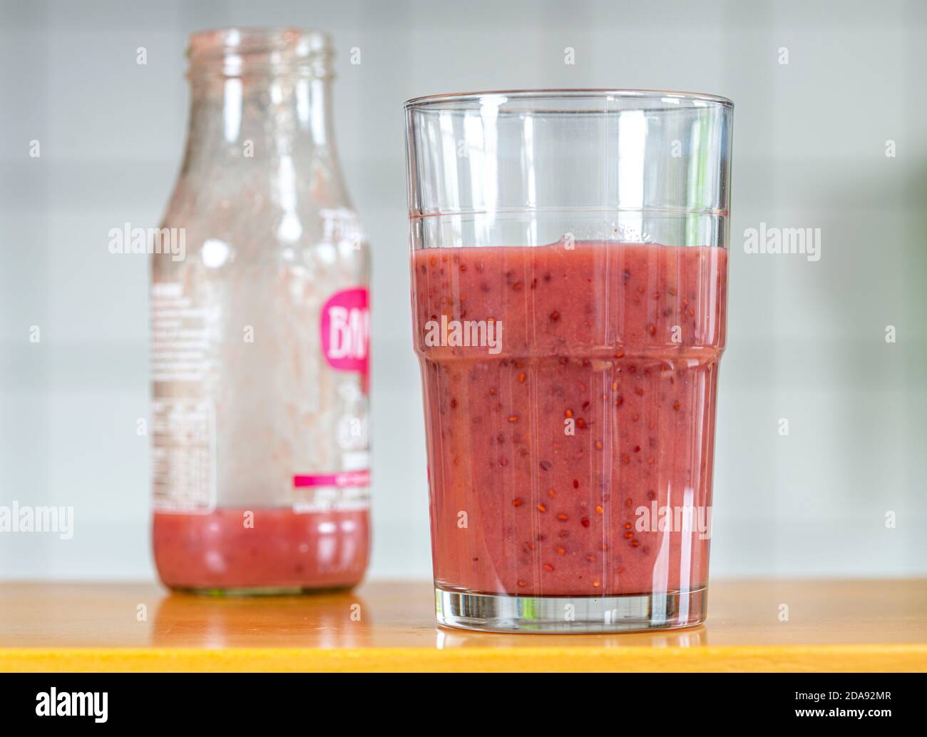 Smoothies, puree juice of various fruits Stock Photo Alamy