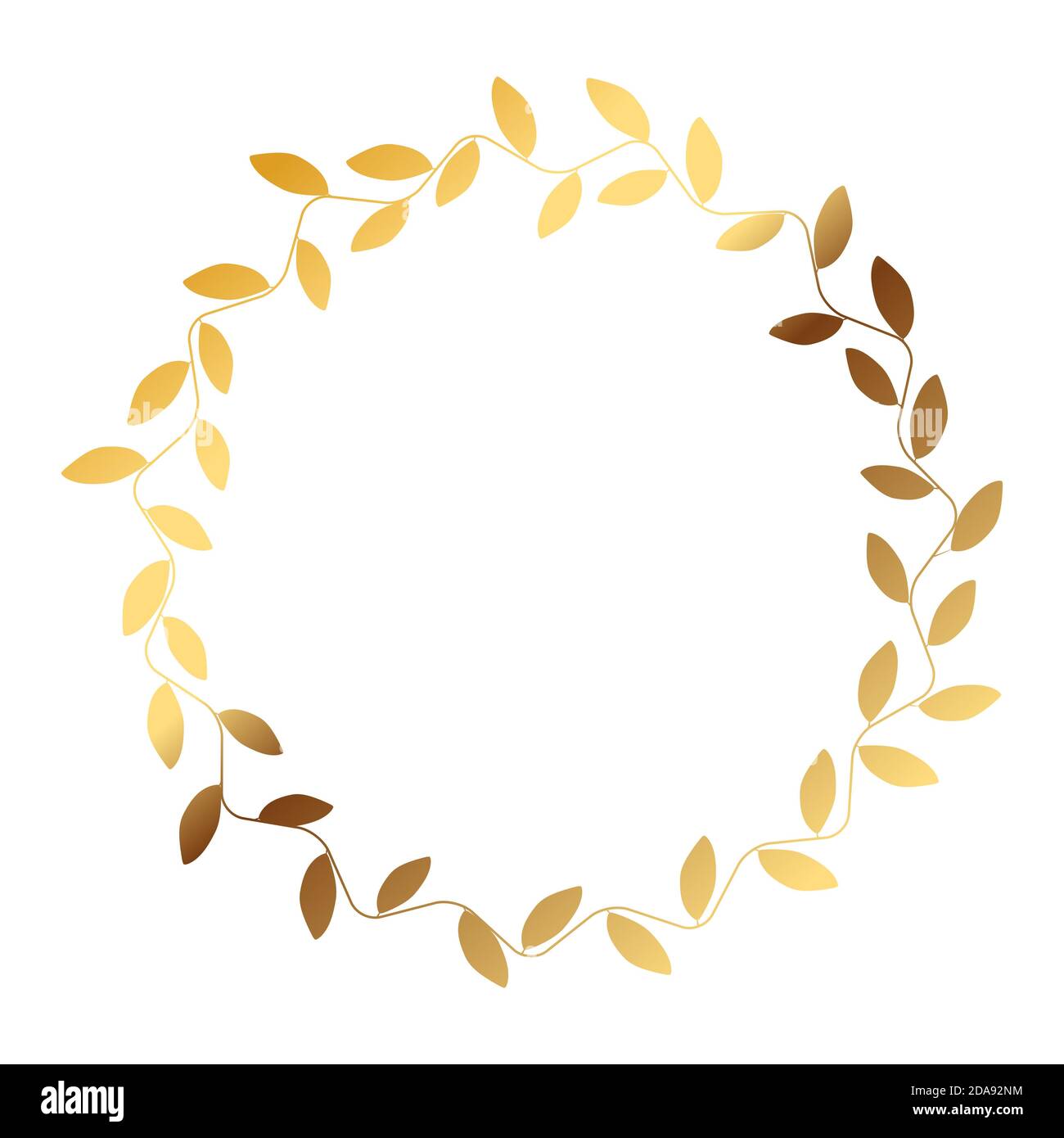 Laurel golden wreath isolated on white background. Illustration Stock