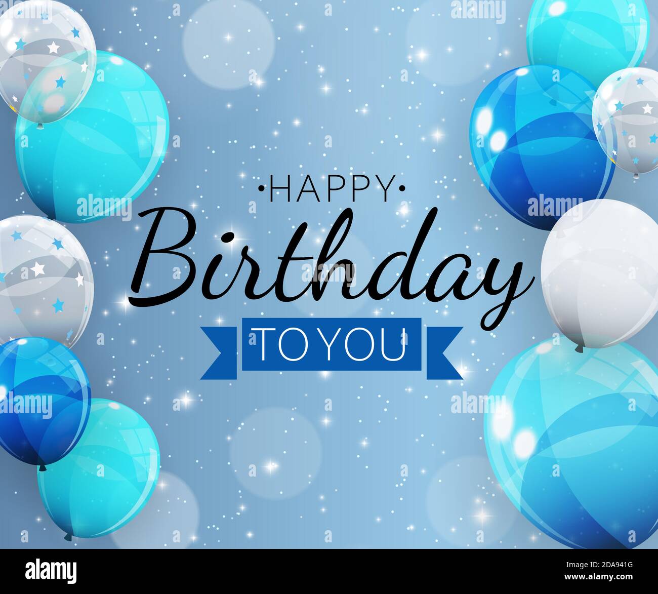 Happy Birthday Background with Balloons. Illustration Stock Photo - Alamy