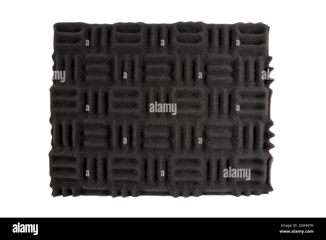 Acoustic foam or tiles for sound dampening. Music room. Soundproof room. Maze profile acoustic foam. Stock Photo