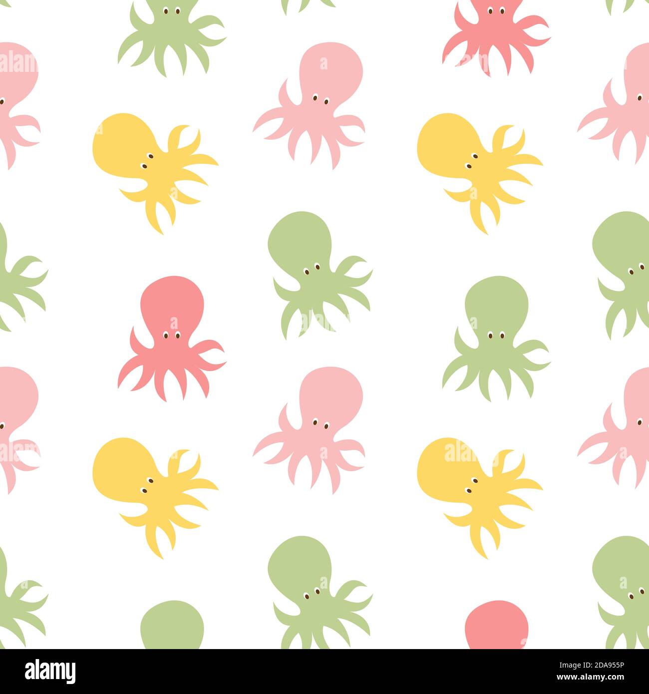 Little cute octopus seamless pattern background. Illustration Stock ...