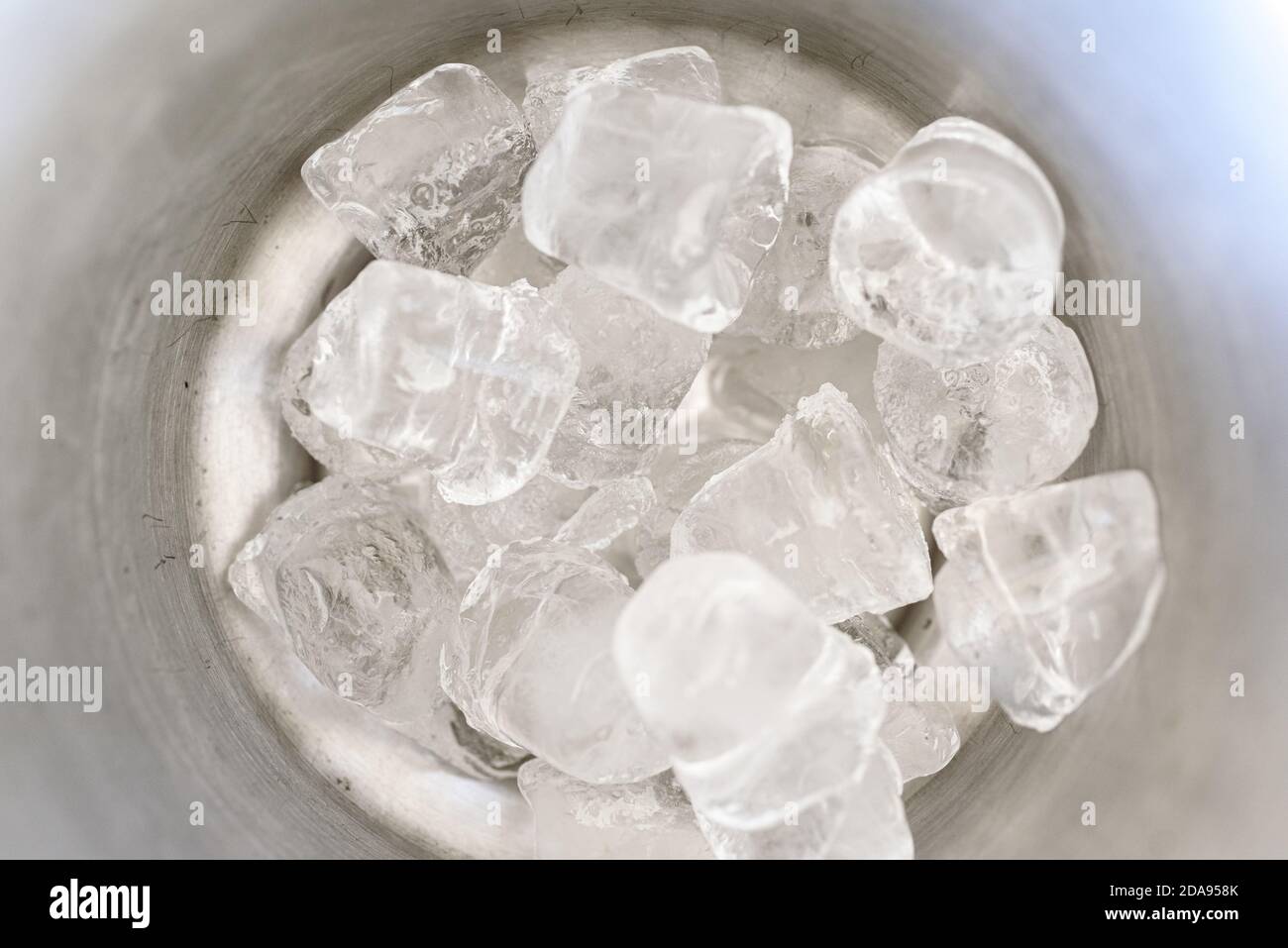 Cubed ice inside an ice bucket Stock Photo Alamy