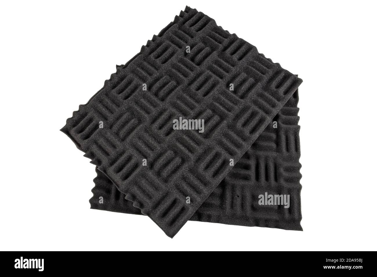 Acoustic foam or tiles for sound dampening. Music room. Soundproof room. Maze profile acoustic foam. Stock Photo