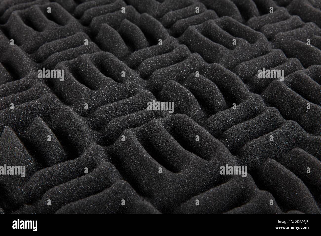 Acoustic foam or tiles for sound dampening. Music room. Soundproof room. Maze profile acoustic foam. Stock Photo