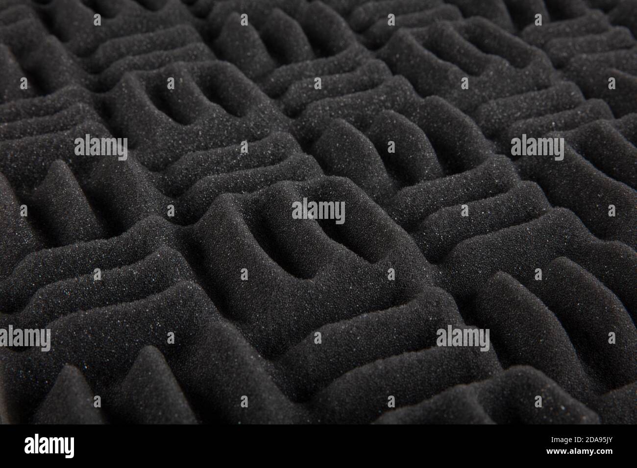 Acoustic foam or tiles for sound dampening. Music room. Soundproof room. Maze profile acoustic foam. Stock Photo