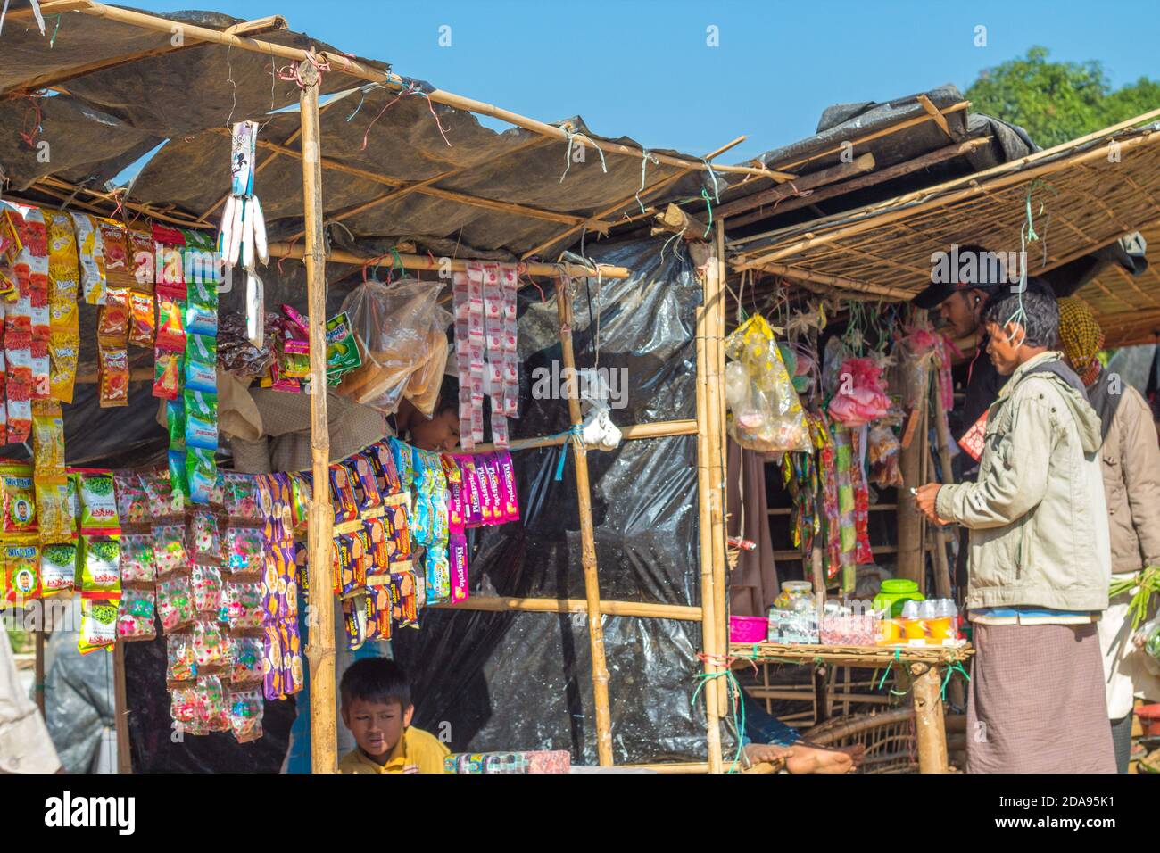 Daily life at Rohingya refugee camp in Coxsbazar, Bangladesh. The photo ...