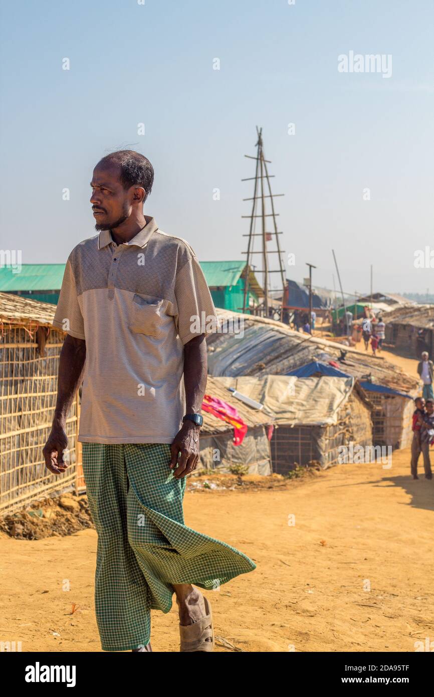 Daily life at Rohingya refugee camp in Coxsbazar, Bangladesh. The photo ...