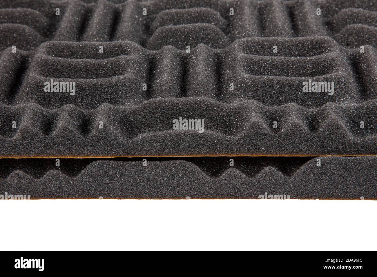 Acoustic foam or tiles for sound dampening. Music room. Soundproof room. Maze profile acoustic foam. Stock Photo