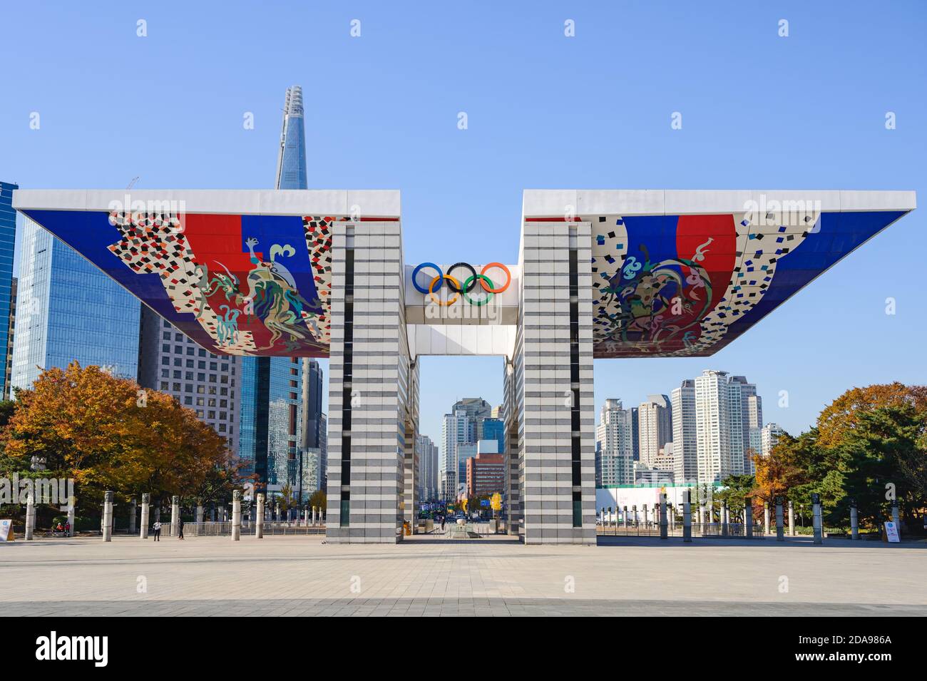 Seoul, South Korea-November 2020: World Peace Gate in Seoul Olympic Park. Stock Photo