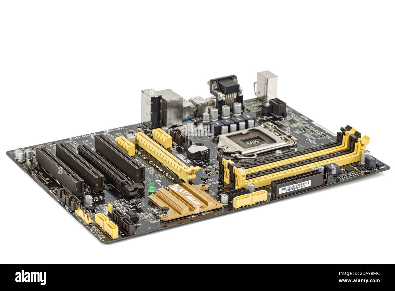 Сomputer motherboard board Asus B85-Plus lga 1150, isolated on white  background Stock Photo - Alamy