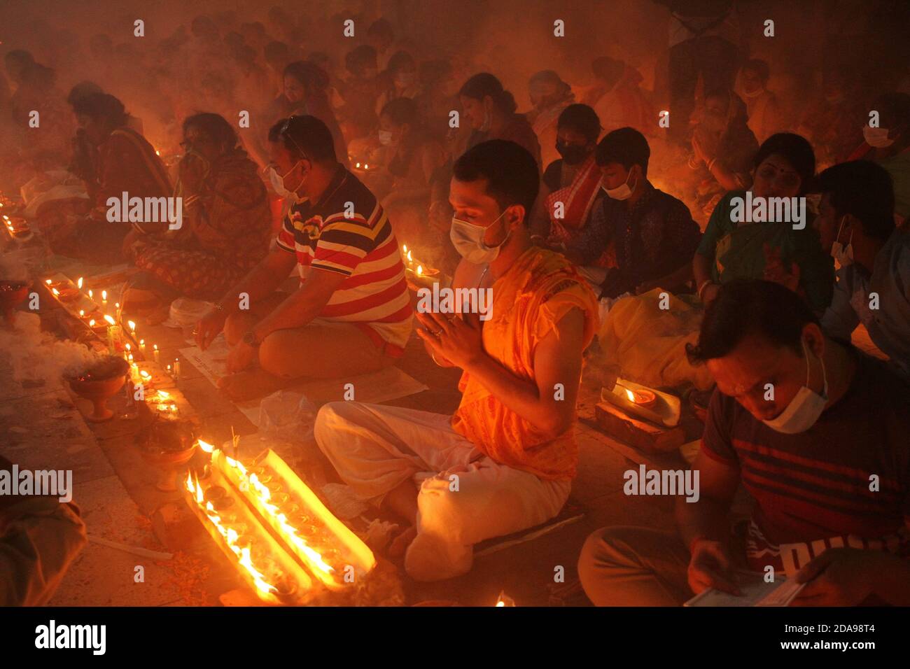 Dhaka Bangladesh 10th Nov The Disciples Of Baba Lokenath Brahmachari Celebrated Rakher Upobash Or Kartik Brotothrough Fasting Until Lighting Lamps In The Evening At Samibagh Loknath Ashram They Observe The Festival