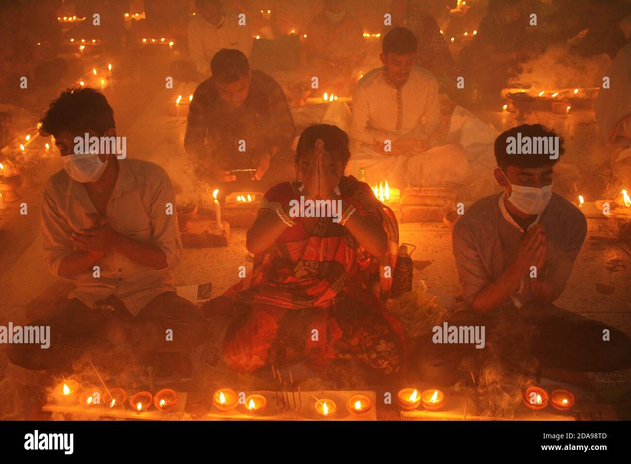 Dhaka Bangladesh 10th Nov The Disciples Of Baba Lokenath Brahmachari Celebrated Rakher Upobash Or Kartik Brotothrough Fasting Until Lighting Lamps In The Evening At Samibagh Loknath Ashram They Observe The Festival