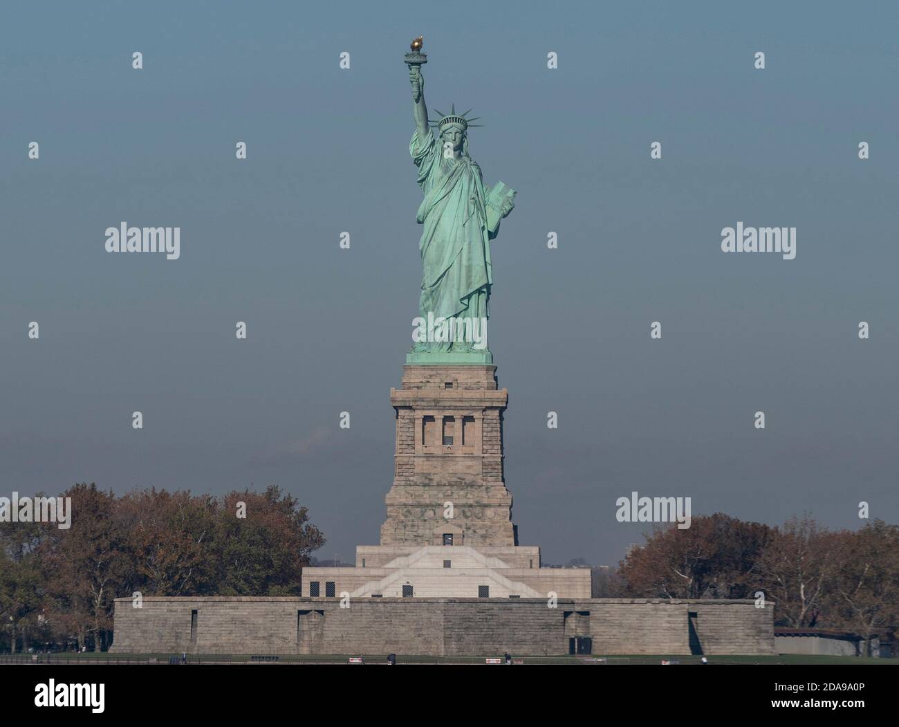 New York, NY November 10, 2020 View of Statue of Liberty from Staten
