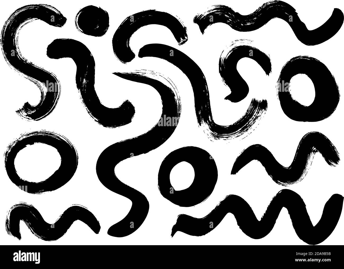 Hand drawn black brush strokes vector collection Stock Vector Image ...