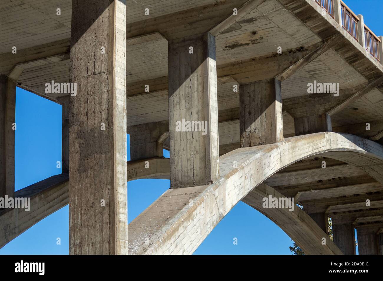 Detail of concrete arch bridge in Southern Alberta Stock Photo Alamy