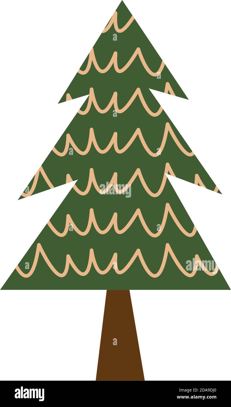 happy merry christmas pine tree vector illustration design Stock Vector ...