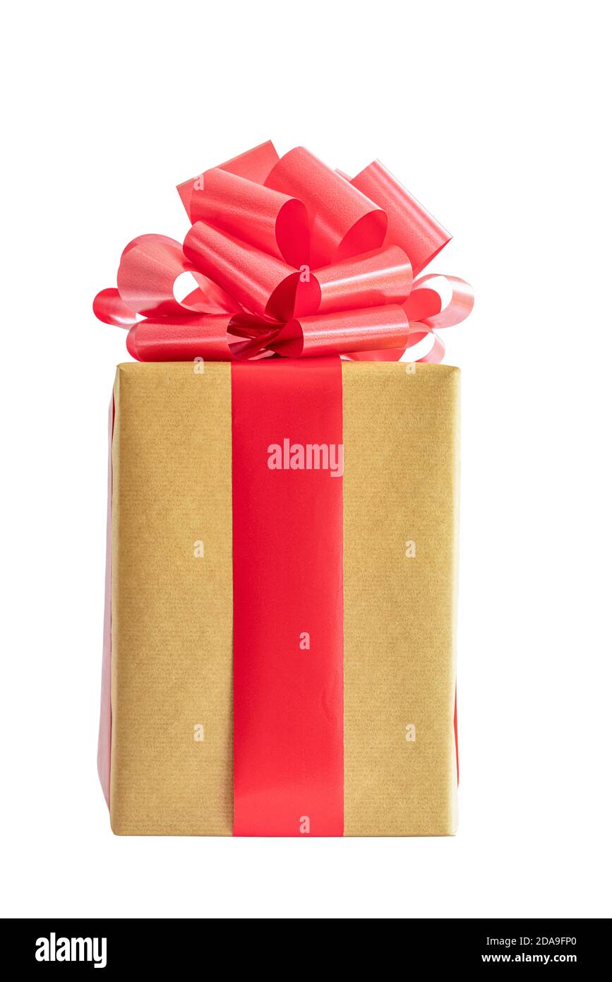 Craft paper Christmas or birthday, Valentine day present box with large