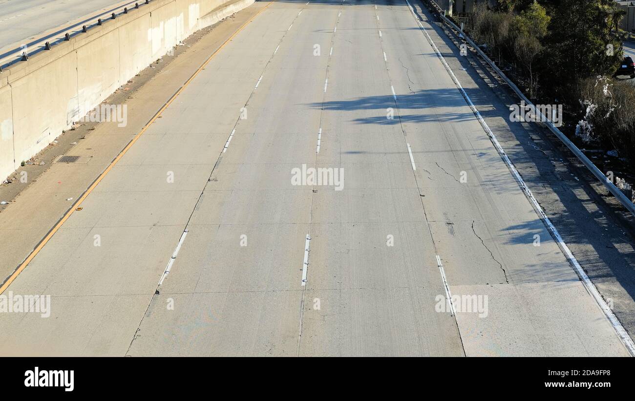 An empty freeway in Northern California during shelter in place and ...