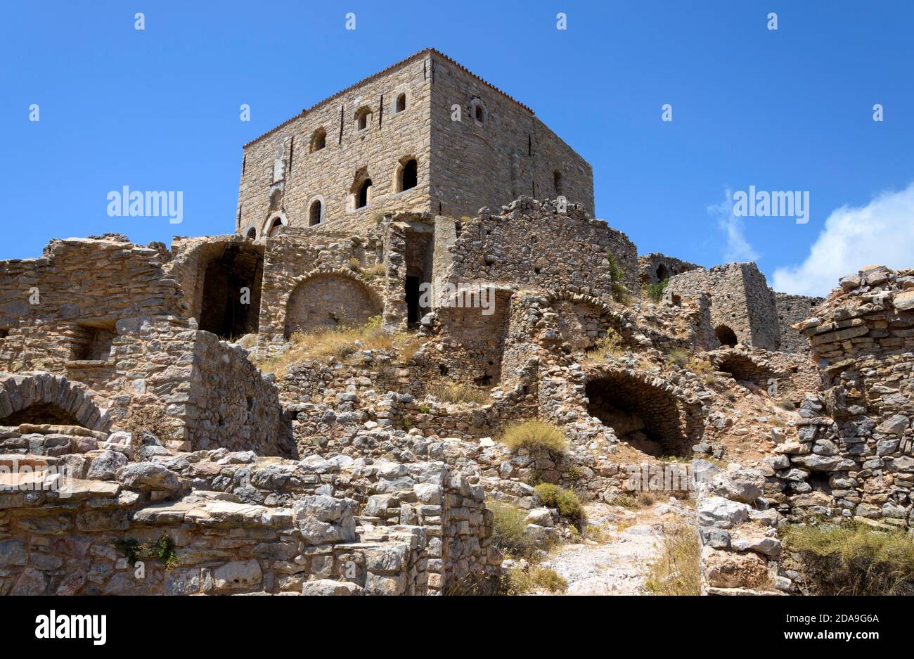 Abandoned and ruined stone houses in Anavatos village, Chios island, Greece  Stock Photo - Alamy