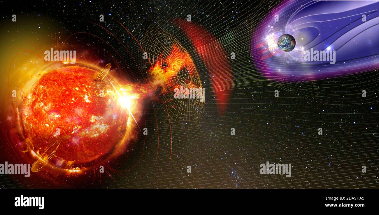 Earth's field solar wind hires stock photography and images