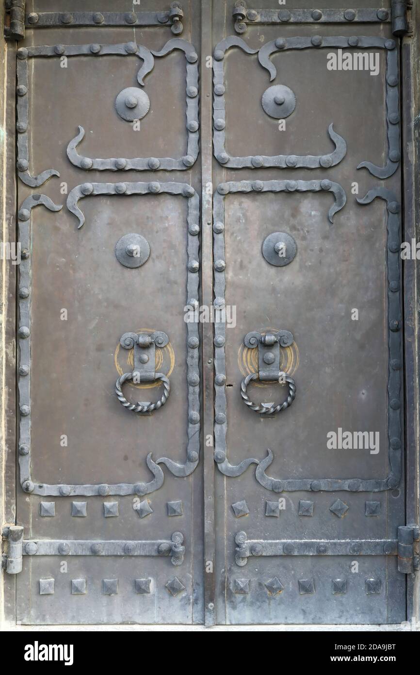 Details of iron door in Tbilisi, Stock Photo Alamy