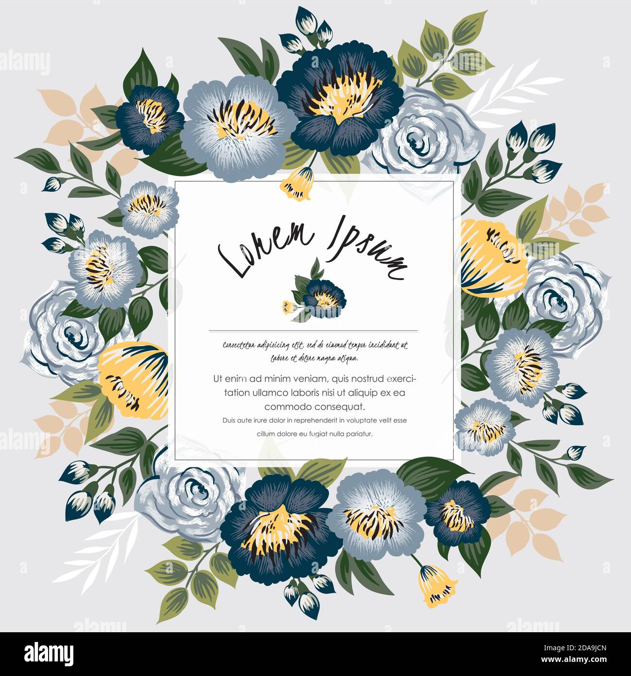 Vector illustration of a floral frame in spring. Design for Wedding ...