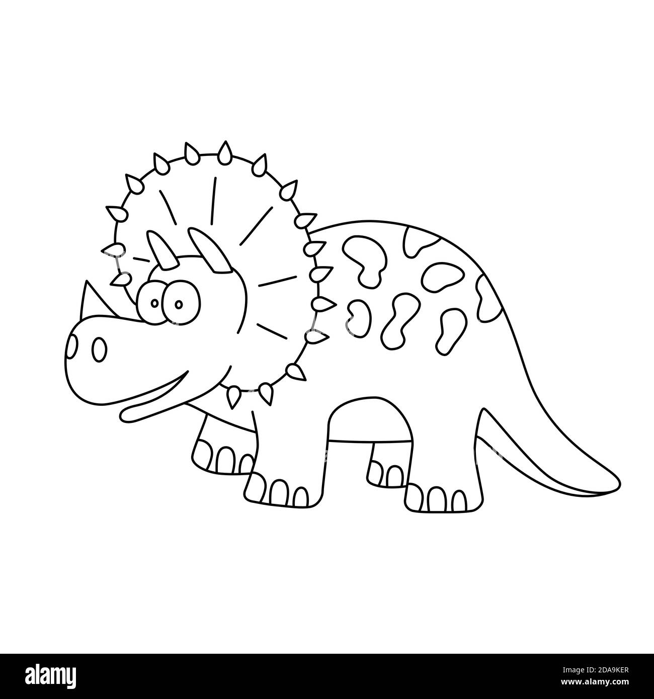 Cute dinosaur. Dino triceratops. Hand drawn vector illustration Stock Vector