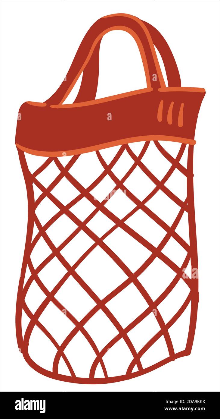 Ecological mesh bag made with strings, eco tote Stock Vector