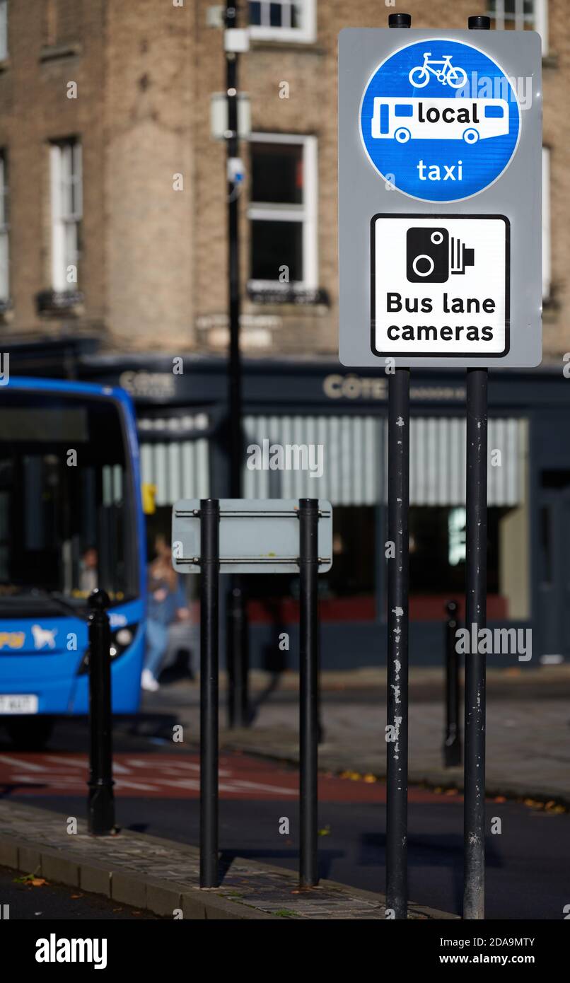 Bus lane at Cambridge, England Stock Photo Alamy