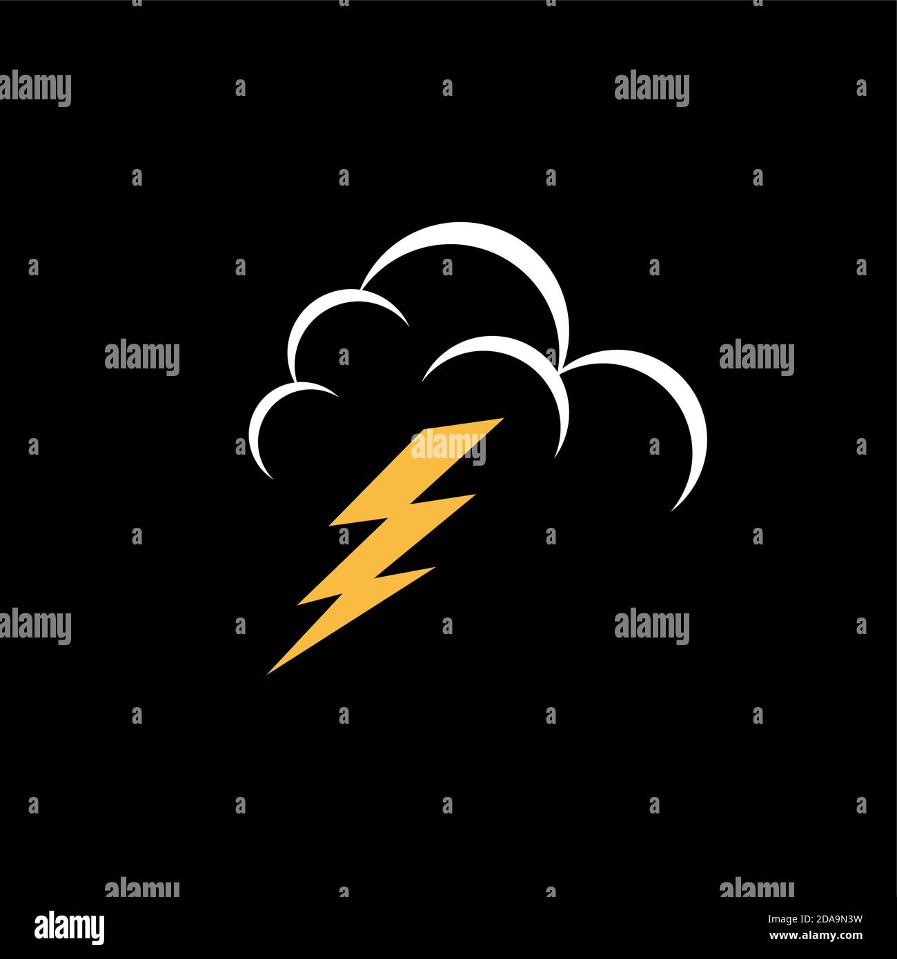 Vector sign lightning on a black background Stock Vector Image & Art ...
