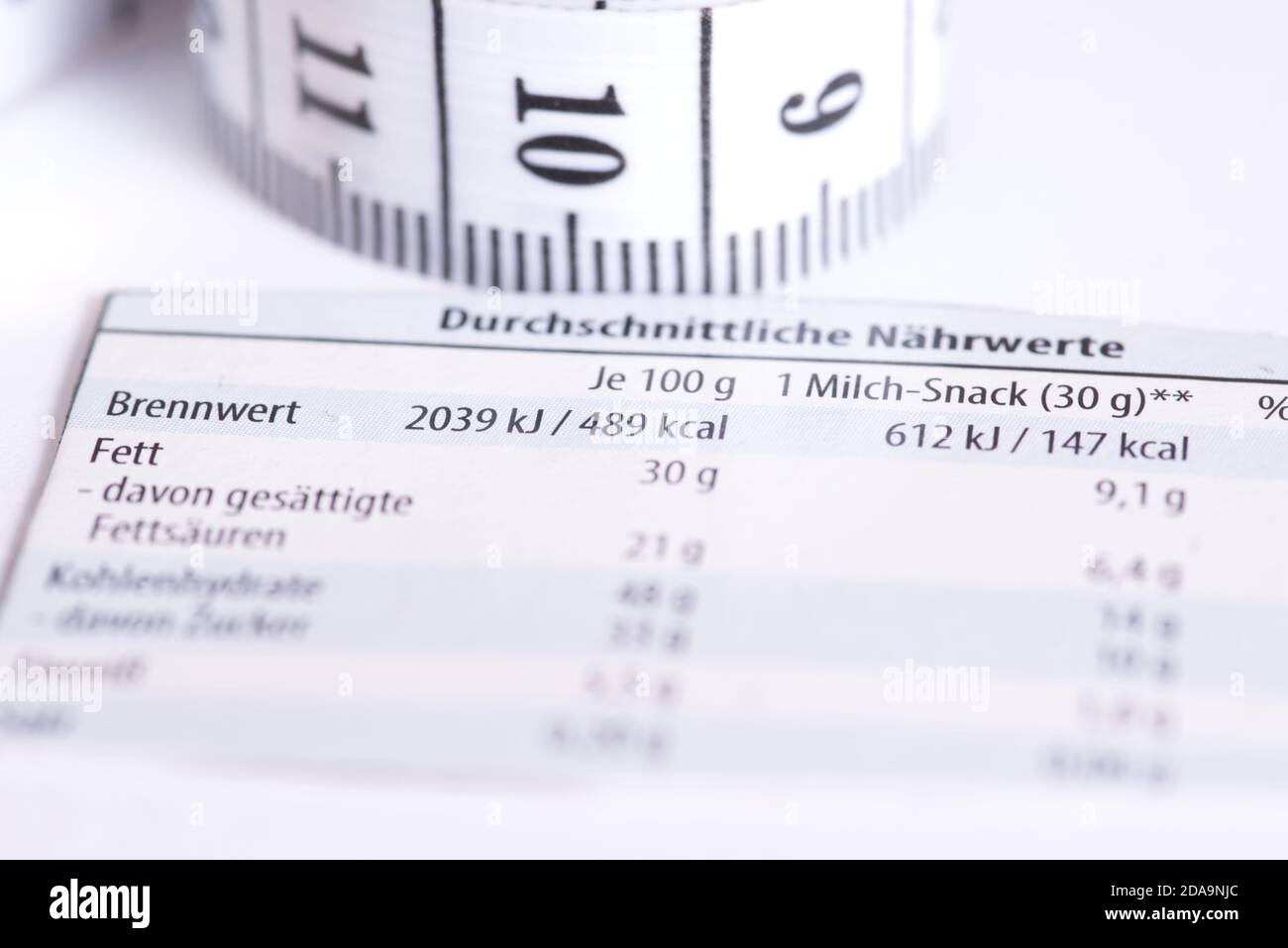 Nutritional value table hi-res stock photography and images - Alamy