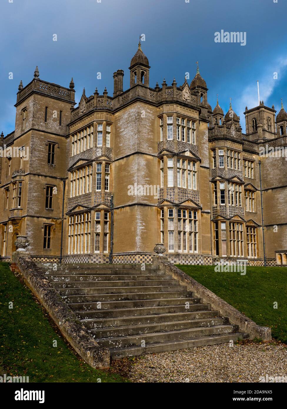 Dramatic Brooding Country House, Englefield House, Englefield Estate, Thale, Reading, Berkshire, England, UK, GB. Stock Photo