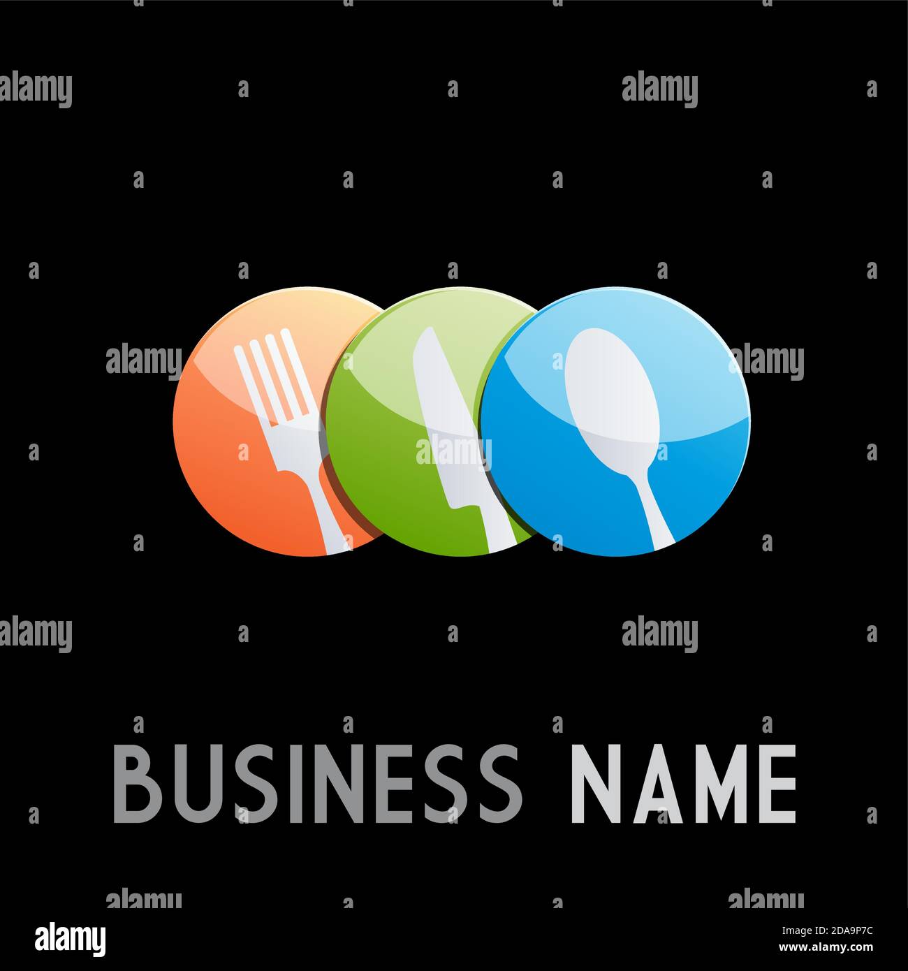 Vector sign restaurant with three plates Stock Vector Image & Art Alamy