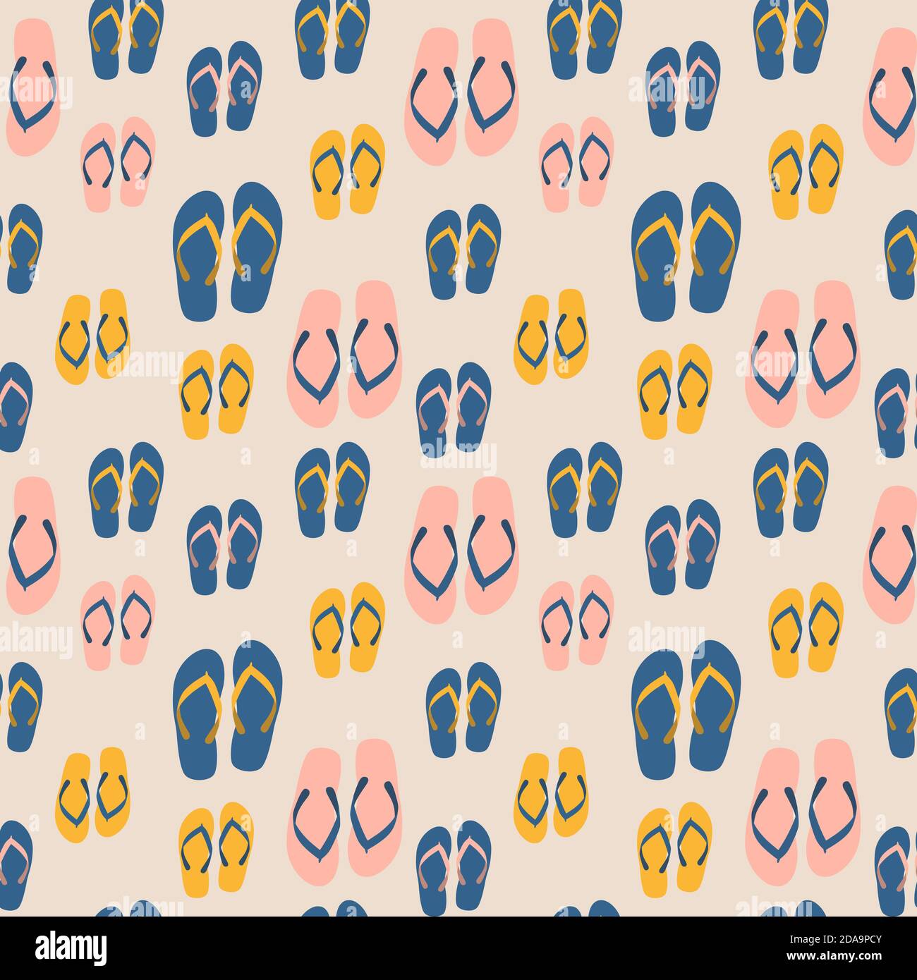 Beach Seamless Background with Flip Flops Illustration Stock Photo - Alamy