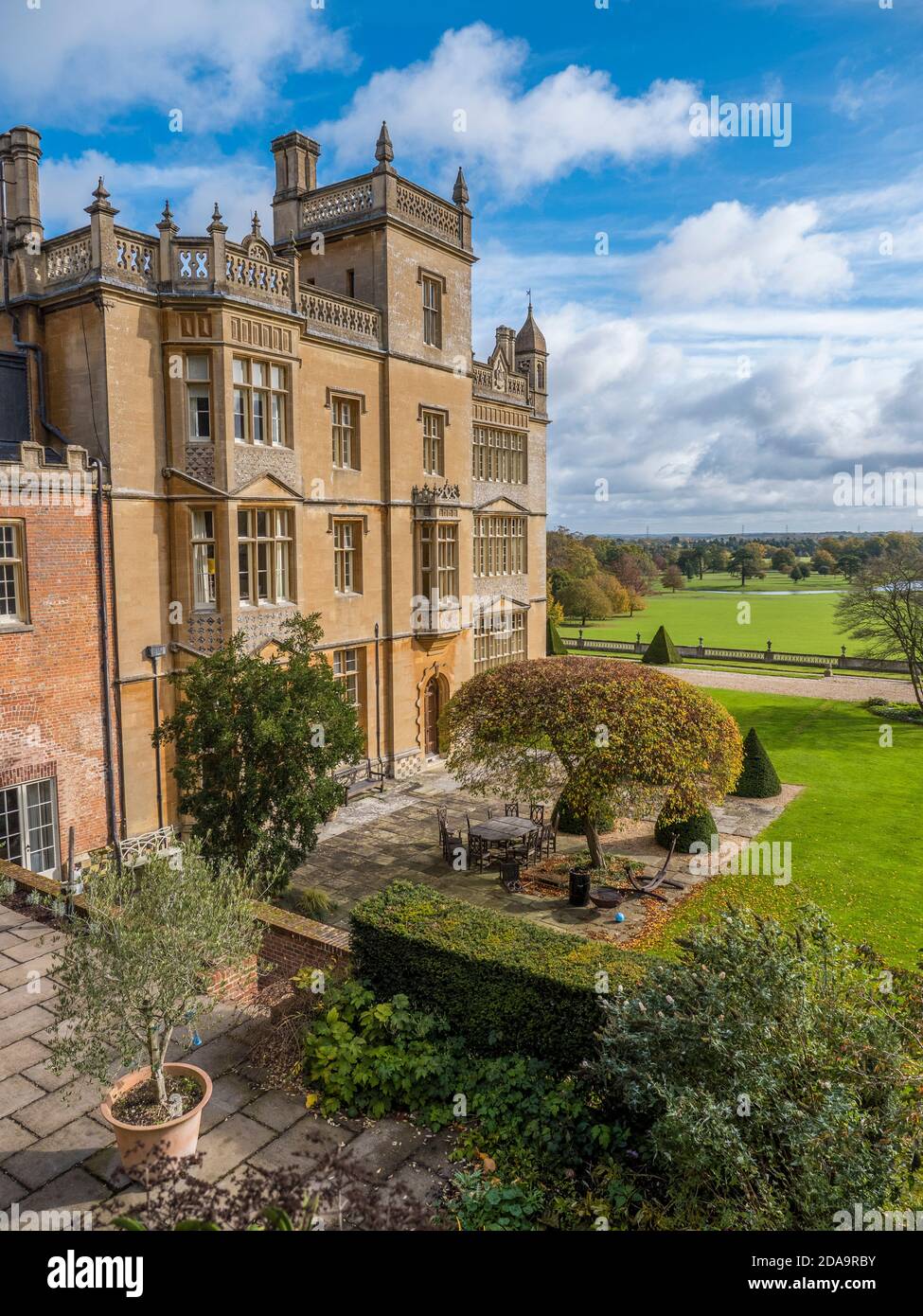 High View of Englefield House and gardens, Englefield, Thale, Reading, Berkshire, England, UK, GB. Stock Photo