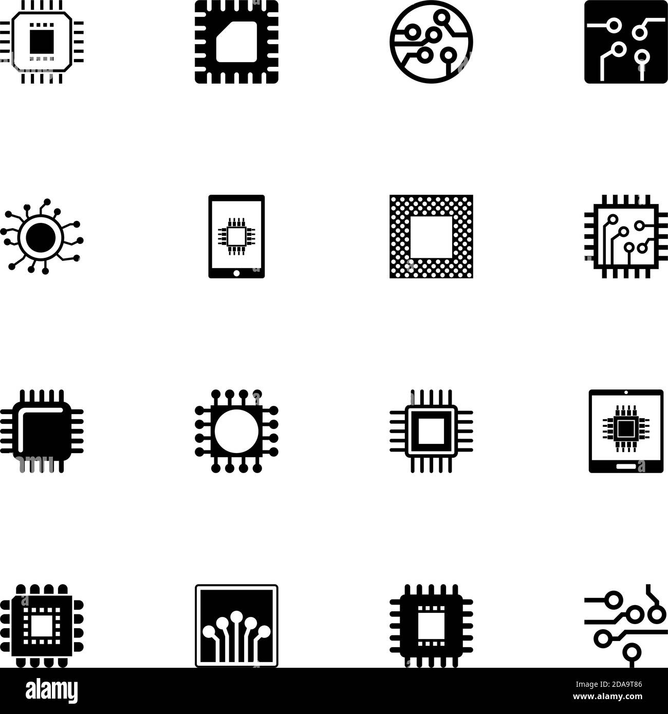 Electronics icon - Expand to any size - Change to any colour. Perfect Flat Vector Contains such Icons as electric technology, digital tech, circuit, b Stock Vector