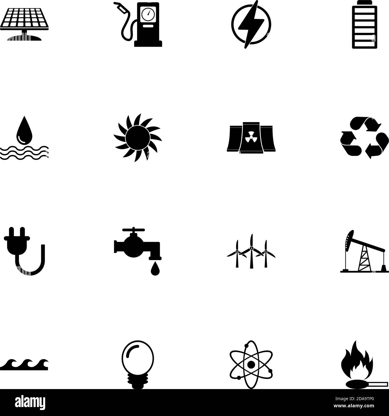 Energy icon - Expand to any size - Change to any colour. Perfect Flat Vector Contains such Icons as power, water, gas, electricity, lightning, pump, p Stock Vector
