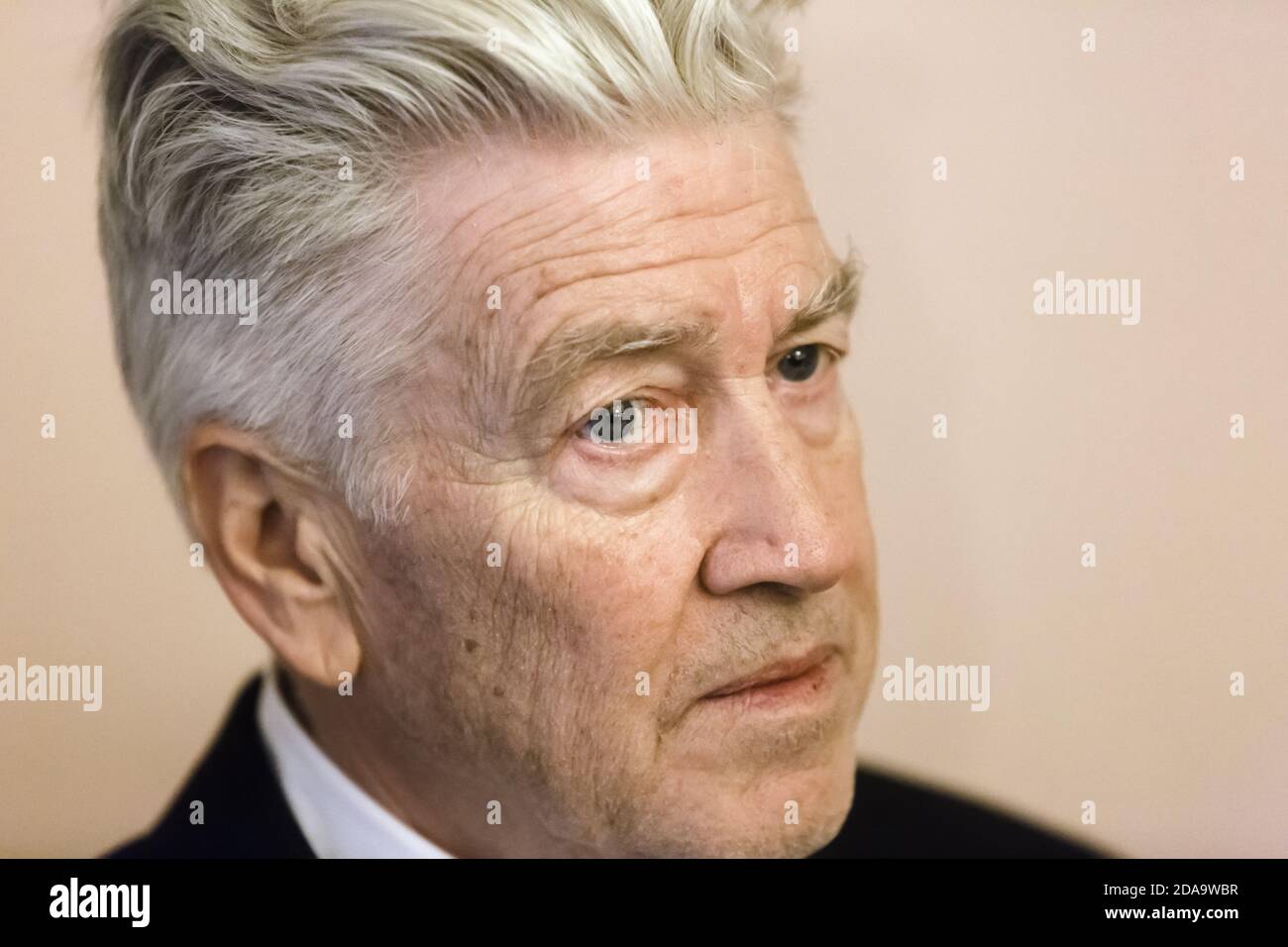 KIEV, UKRAINE - Nov. 18, 2017: Meeting with legendary American film director, screenwriter, producer and actor David Lynch who arrived in Ukraine to o Stock Photo