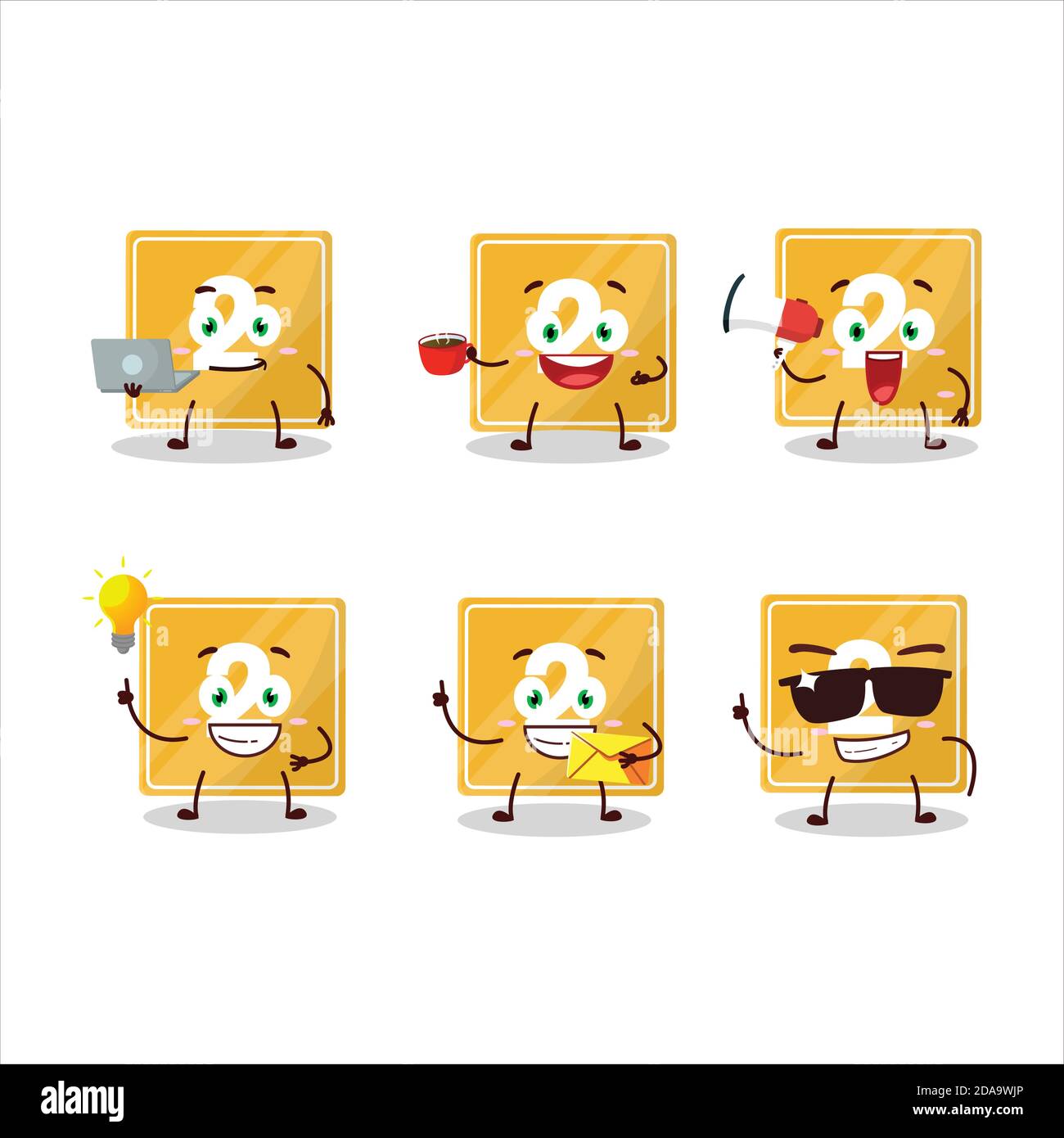 Toys block two cartoon character with various types of business ...