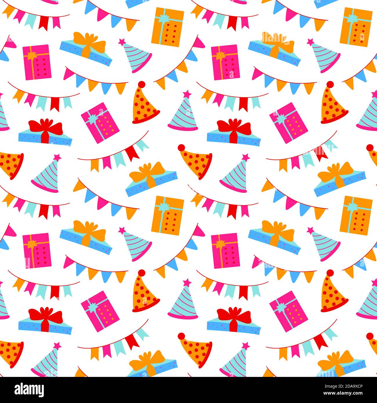 Seamless Vector Pattern of Birthday Elements . birthday pattern seamless vector Stock Vector