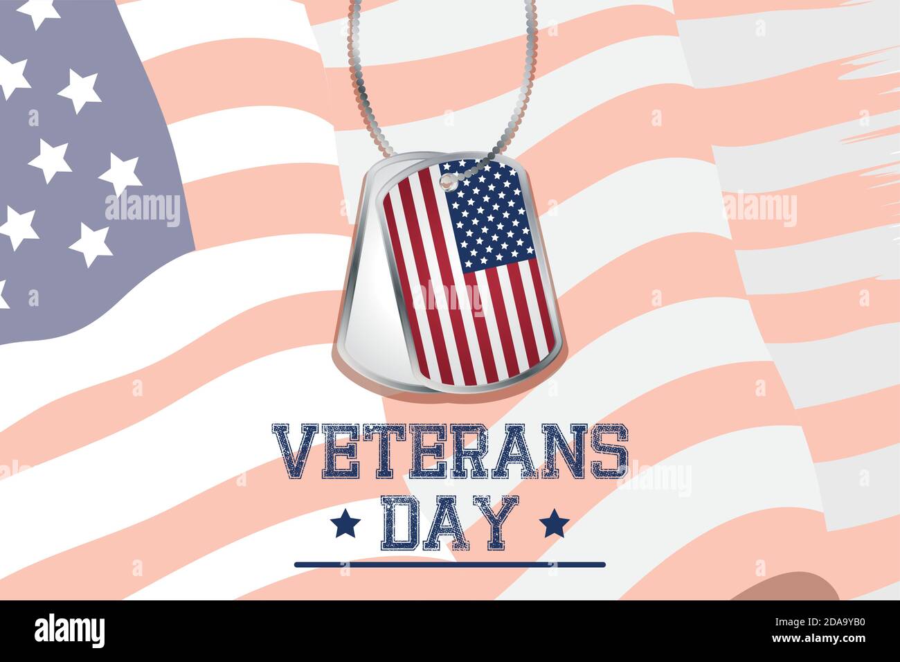 happy veterans day celebration card with medals in usa flag vector ...