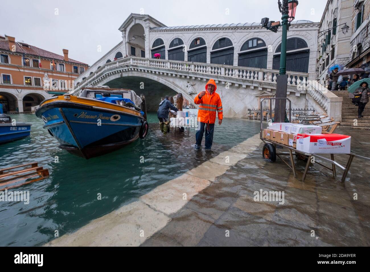 Exceptional high tide in venice Stock Photo Alamy