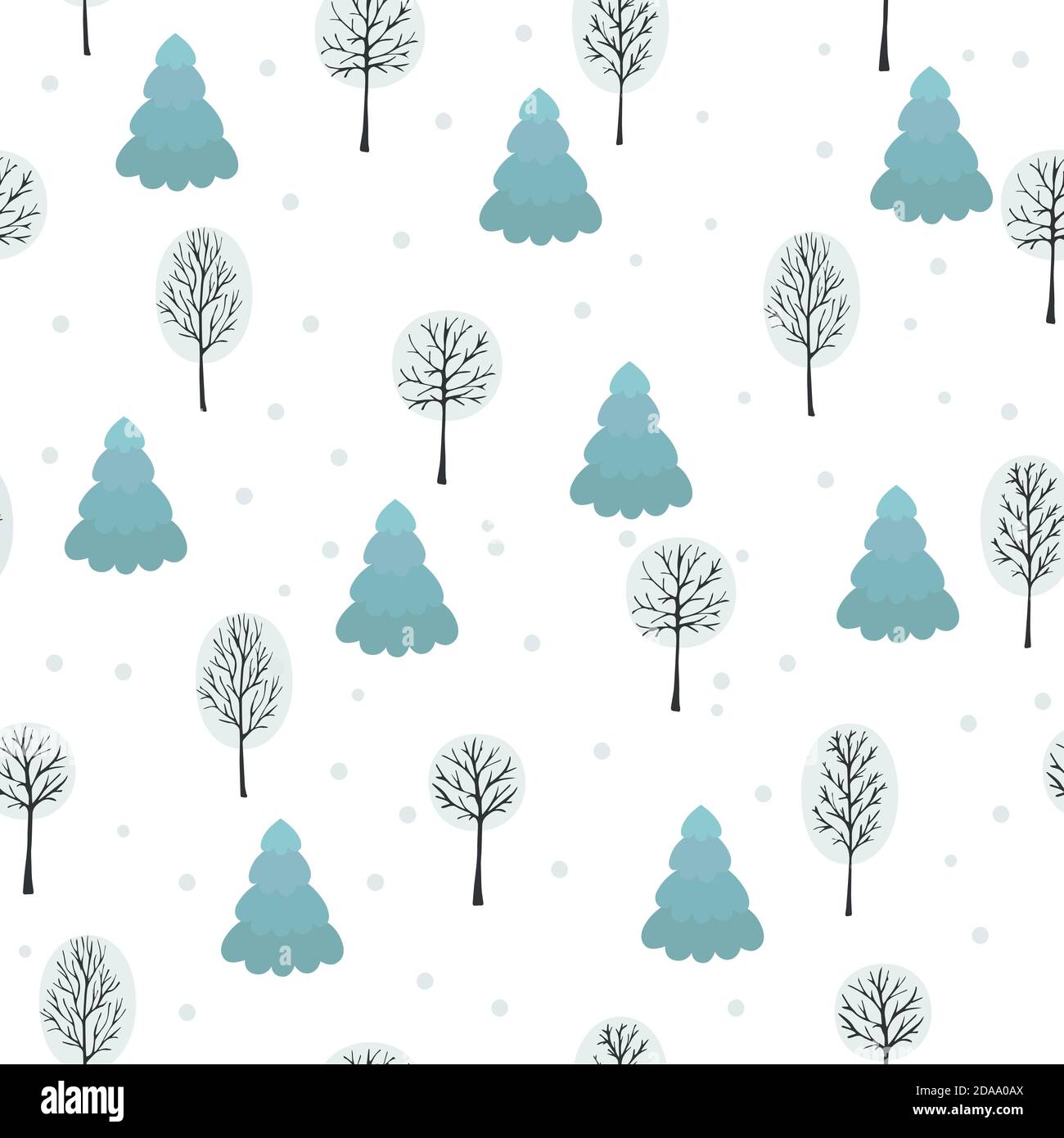 Winter forest background. Seamless pattern for winter and christmas theme. Stock Vector