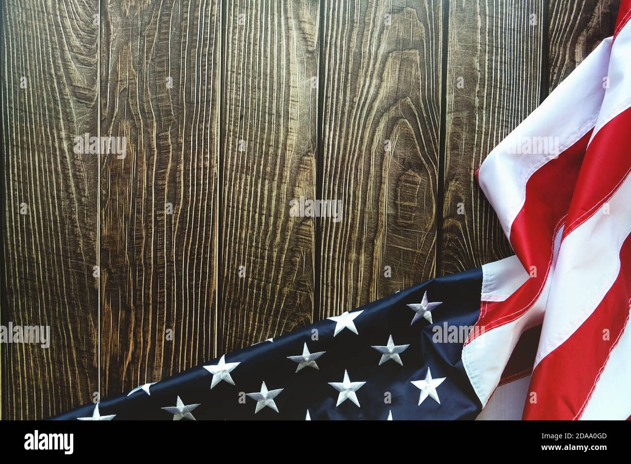 American flag on wooden background with copy space Stock Photo - Alamy