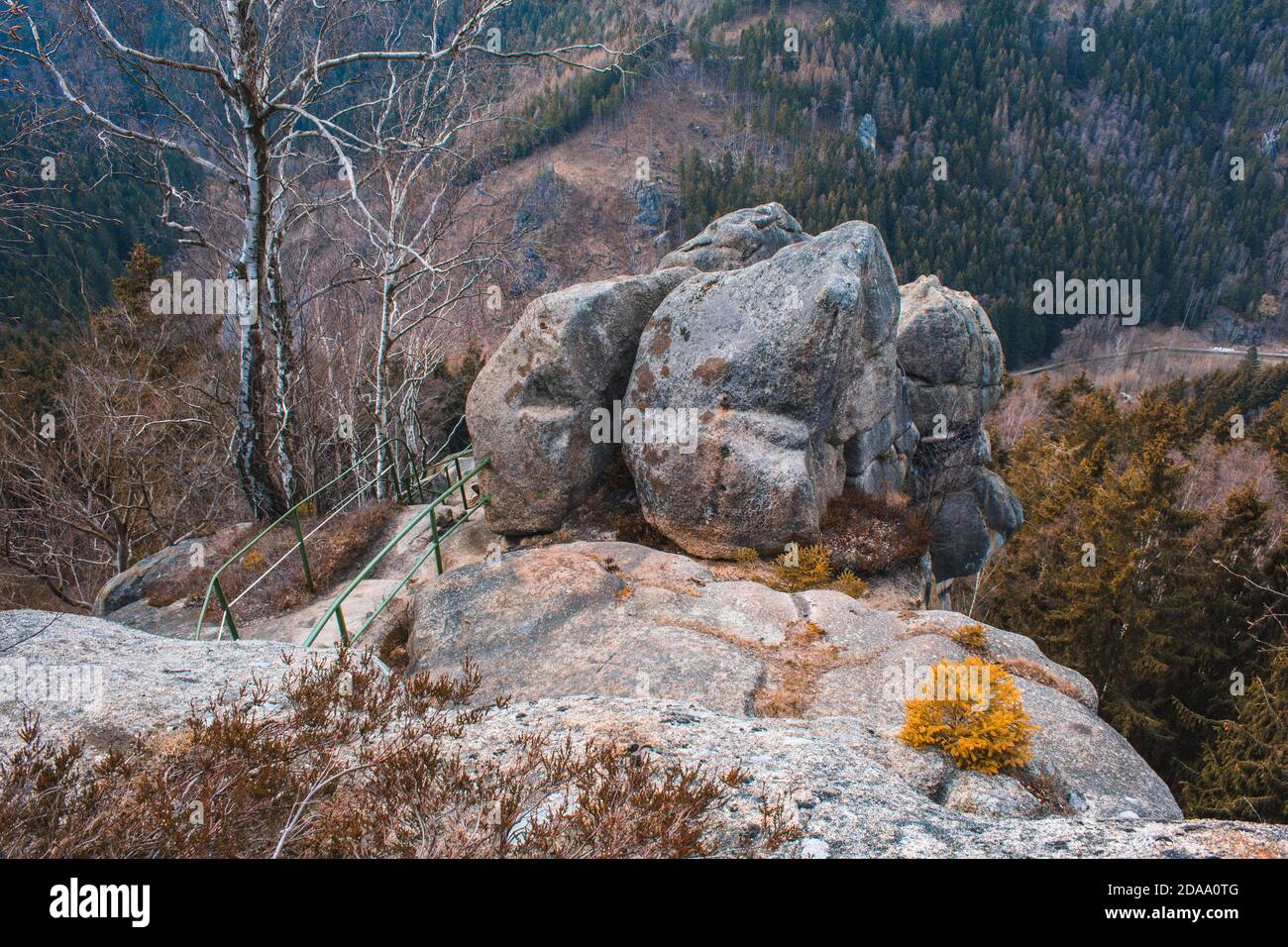 Treppenstein at Okertal. Rocky cliffs near Goslar at Harz Mountains National Park, Germany Stock Photo
