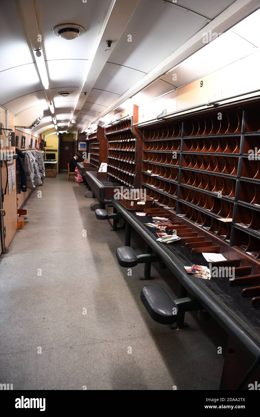 Travelling post office coach. Ribble Steam Railway and Museum, Preston