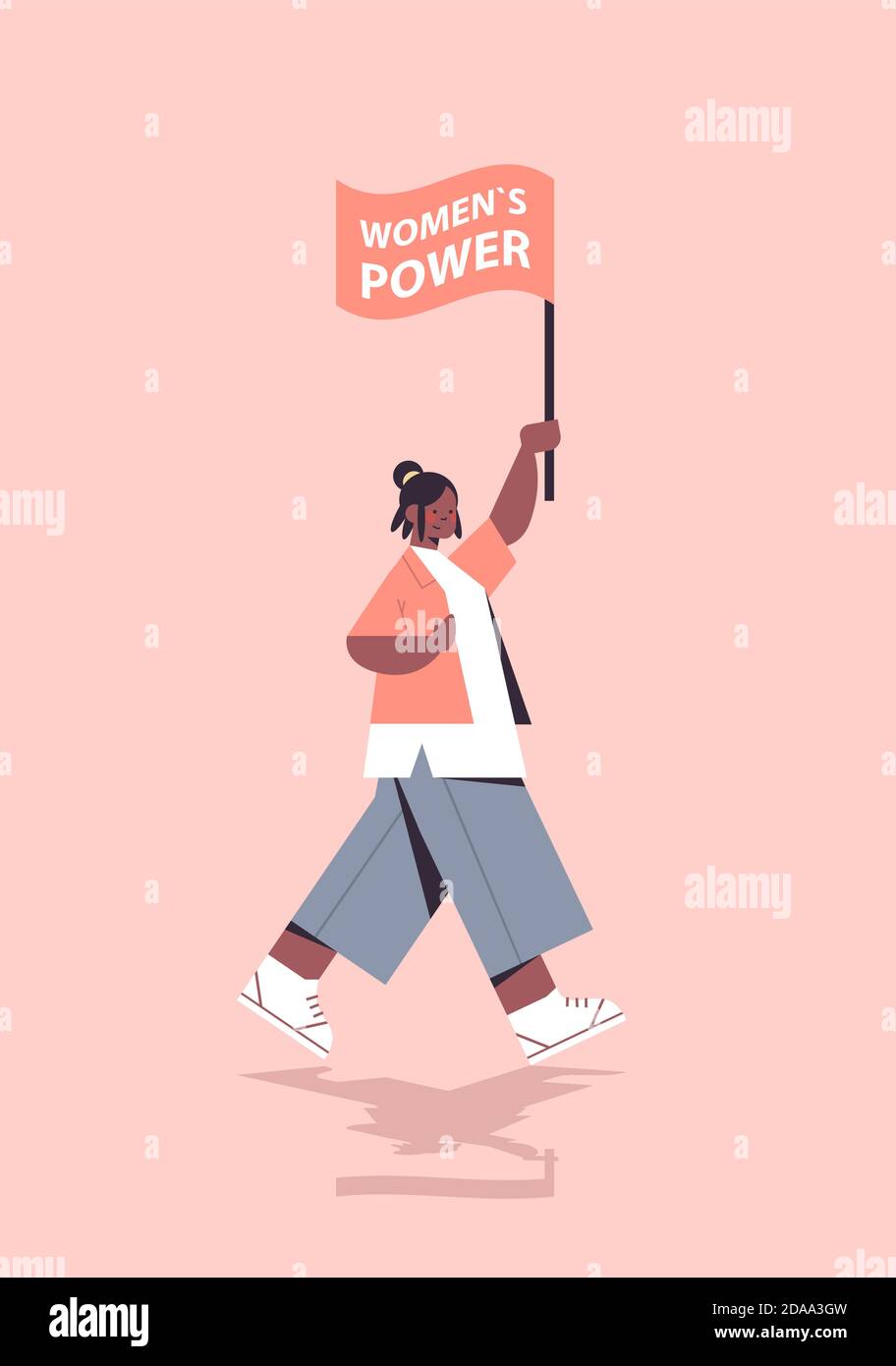 african american girl activist holding flag female empowerment movement