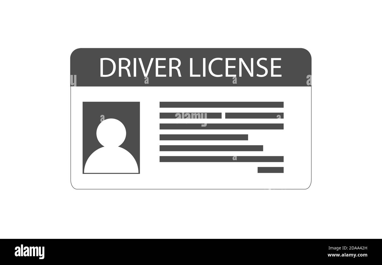 Driving photo ID. Icon flat driver s license. Driving license. Vector illustration. Stock Vector